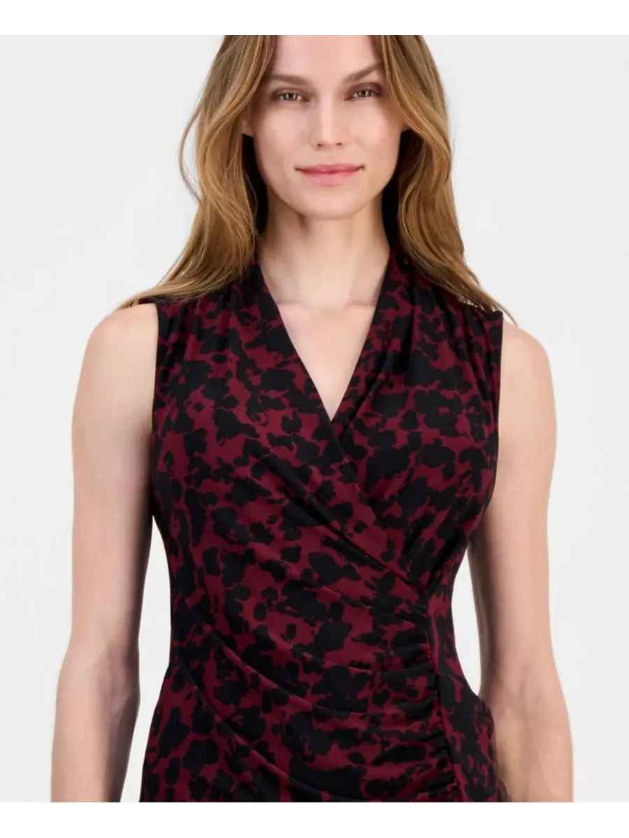Топ с фальш-запахом без рукавов Anne Klein — изображение 3 из 4, черный