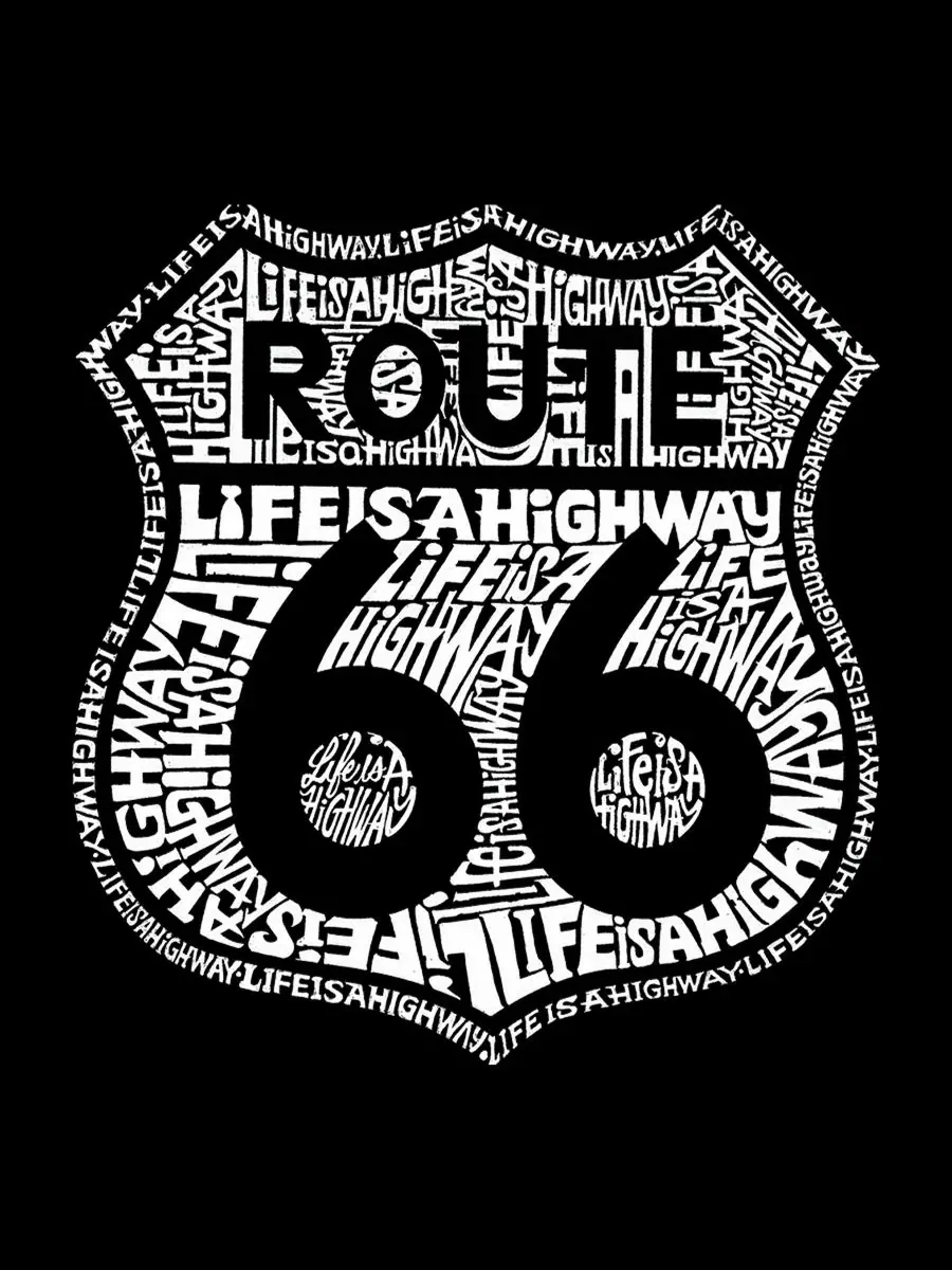Майка без рукавов с принтом Life is a Highway Route 66 Shield LA Pop Art — изображение 4 из 4, черный