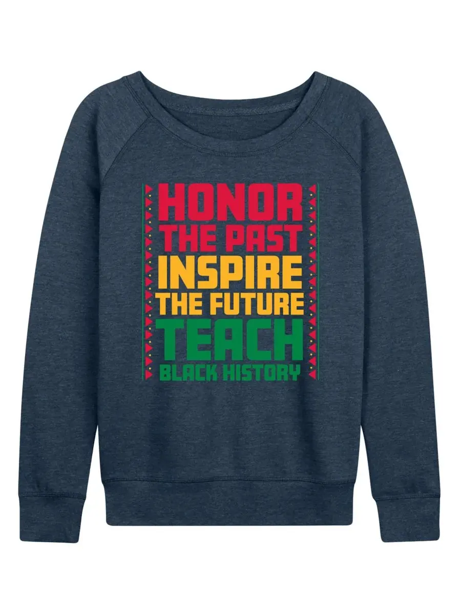 Hybrid Apparel Женская футболка с длинными рукавами из французского трикотажа с надписью «Чествуй — изображение 1 из 3