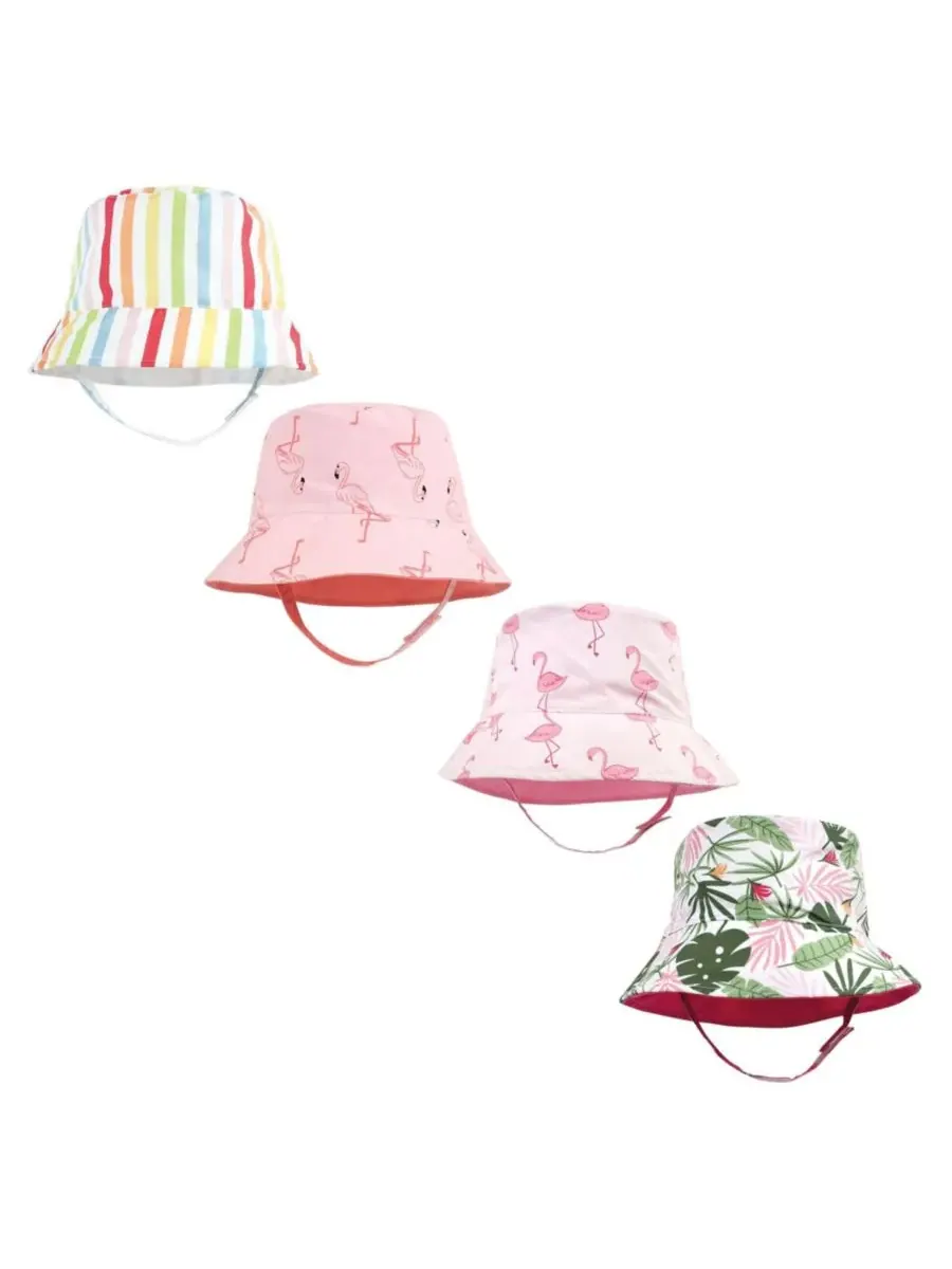4 шт. солнцезащитных шляп Hudson Baby, Flamingo Rainbow Stripe — изображение 1 из 3