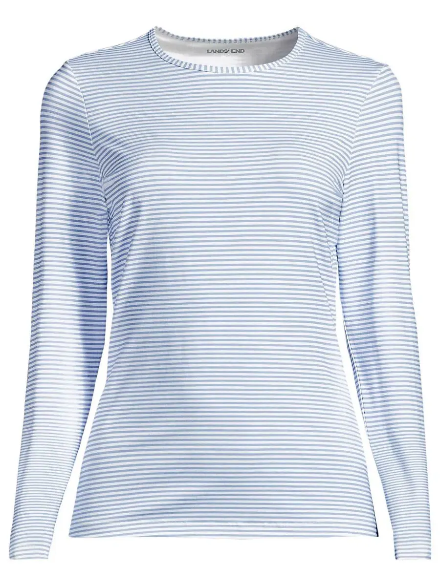 Женская футболка с длинным рукавом и защитой UPF 50 Sunshade Garden Tee Lands' End — изображение 2 из 4, синий