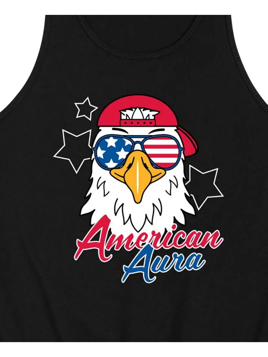 Мужская майка без рукавов с принтом American Aura Eagle AIRWAVES — изображение 3 из 3, черный