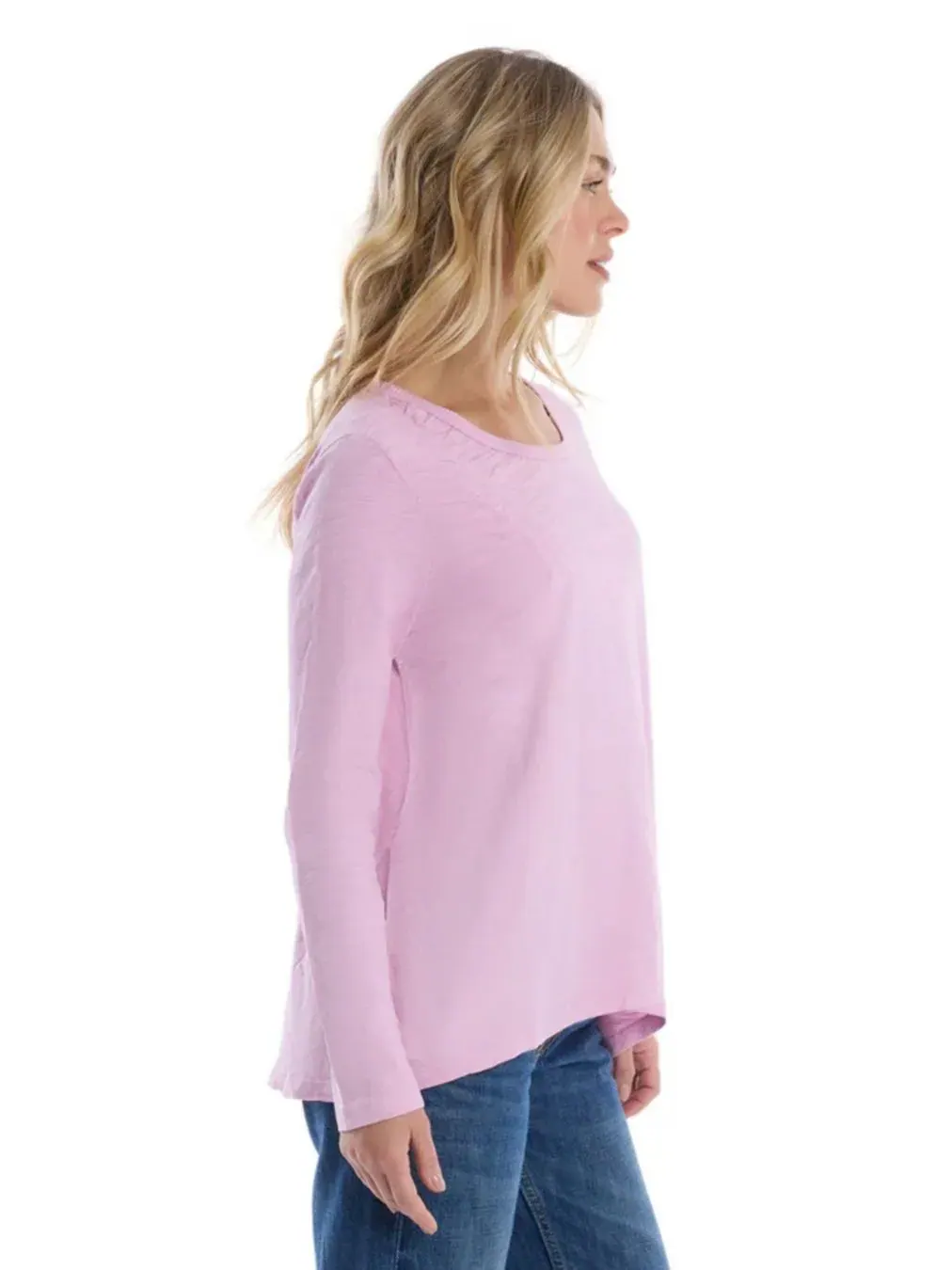 Женская футболка с широким вырезом и длинными рукавами WILT Clothing — изображение 3 из 6, фиолетовый