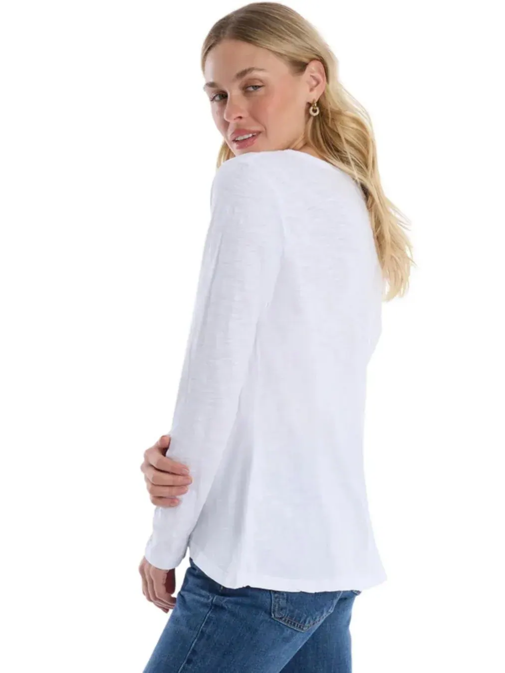 Женская футболка с широким вырезом и длинными рукавами WILT Clothing — изображение 2 из 7, белый