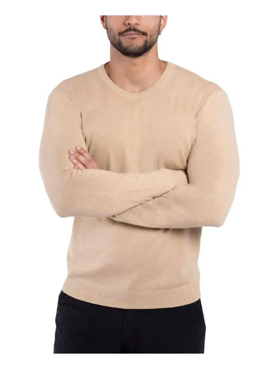Свитер с круглым вырезом, длинным рукавом, модель Big & Tall Basic Crewneck XRAY — изображение 4 из 15, овсяный