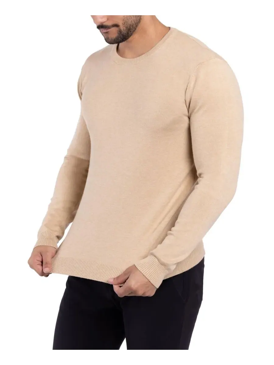 Свитер с круглым вырезом, длинным рукавом, модель Big & Tall Basic Crewneck XRAY — изображение 7 из 15, овсяный
