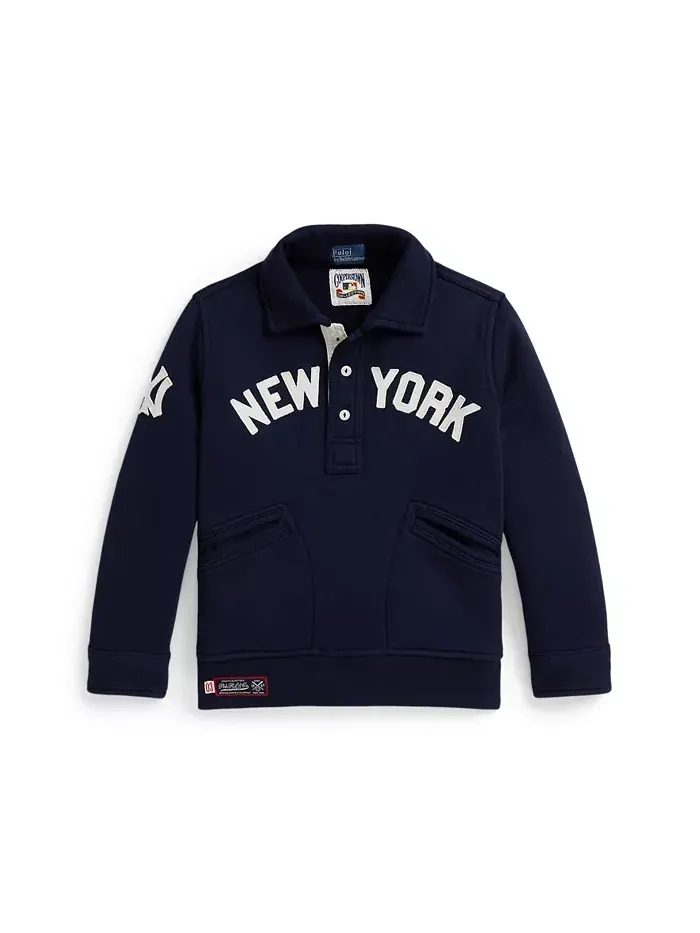 Большие мальчики свитер с воротником Polo Ralph Lauren — изображение 1 из 3, синий
