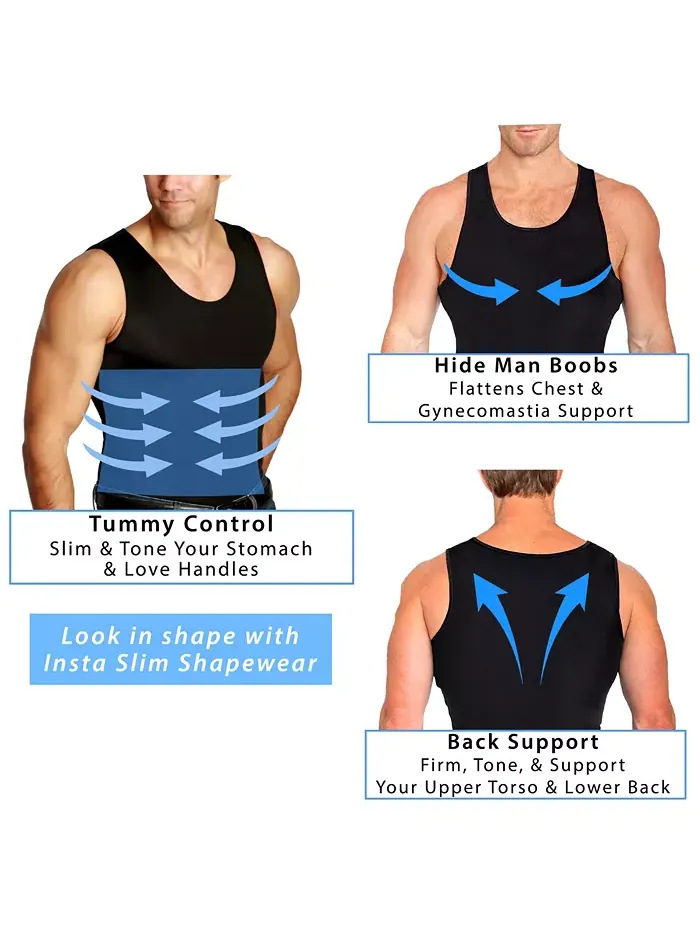 Мужская майка с компрессионным эффектом Insta Slim Big & Tall Instaslim — изображение 6 из 6, черный