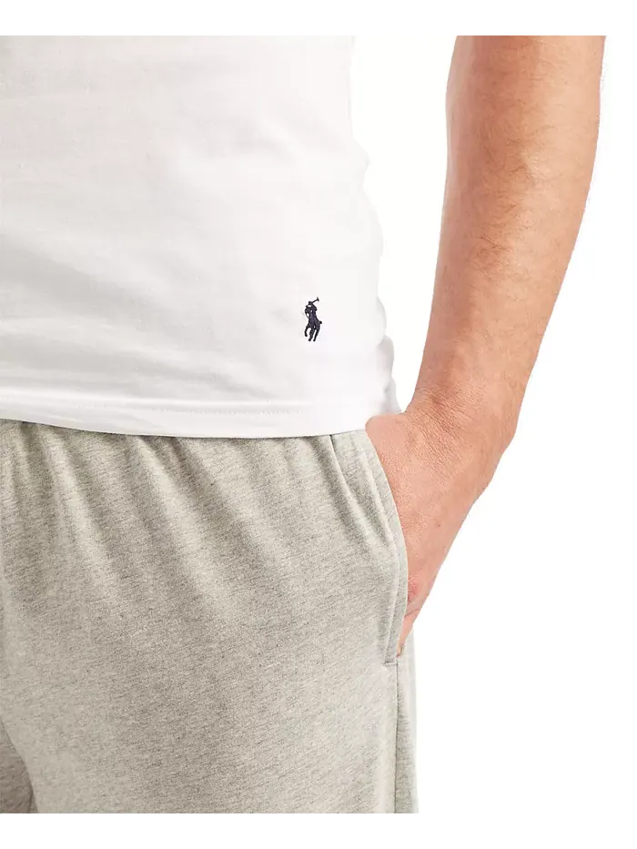 Мужские классические облегающие хлопковые майки-борцовки, 5 штук Polo Ralph Lauren — изображение 3 из 5, белый