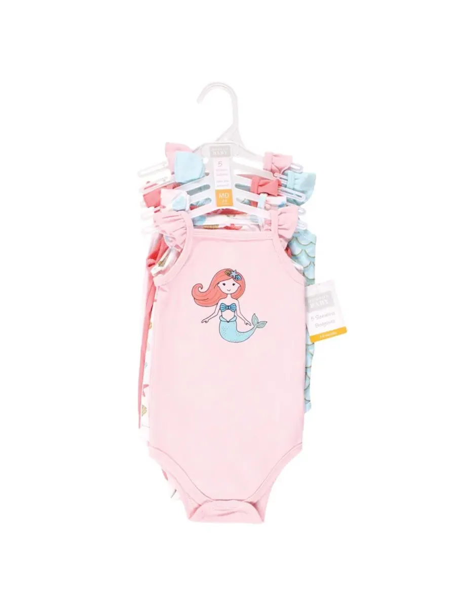 Хлопковые боди без рукавов Hudson Baby, Coral Mint Mermaid — изображение 2 из 7