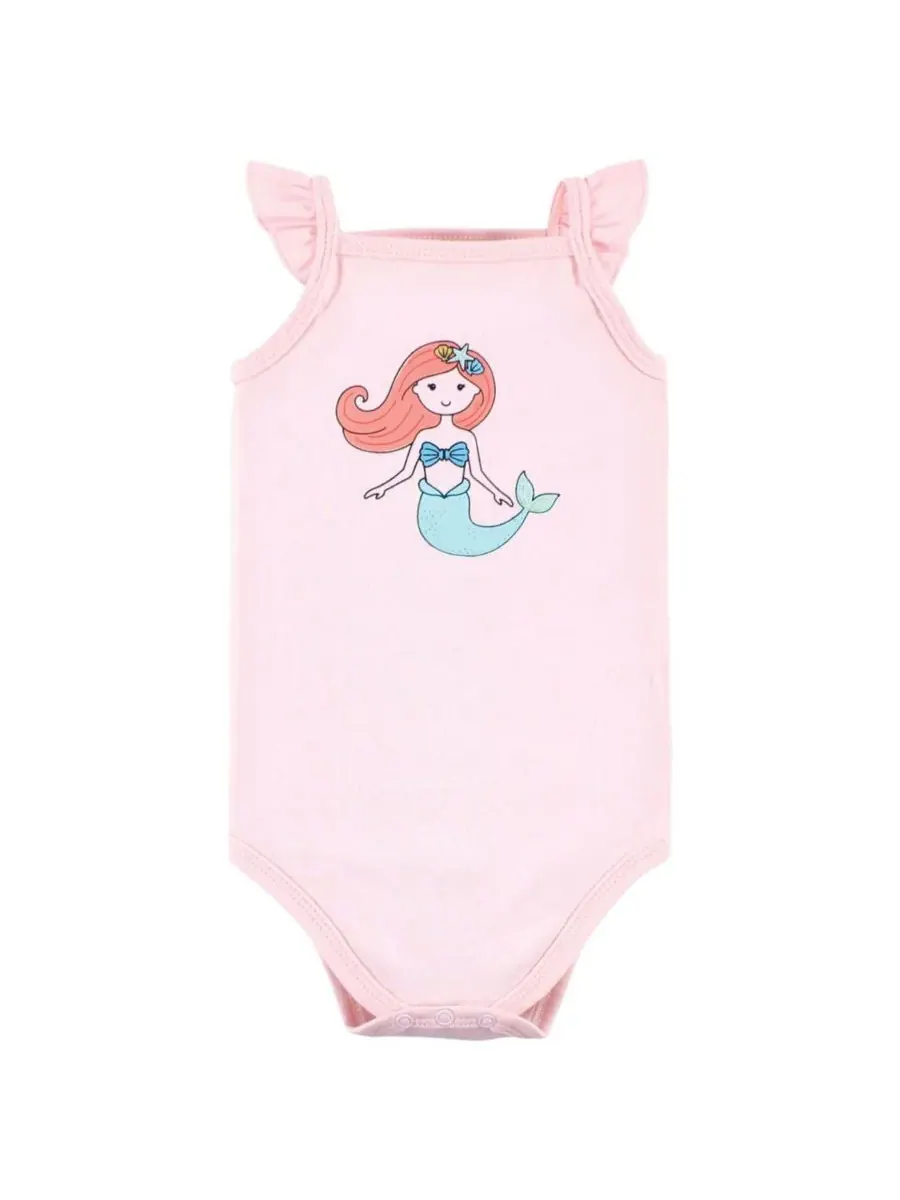 Хлопковые боди без рукавов Hudson Baby, Coral Mint Mermaid — изображение 3 из 7