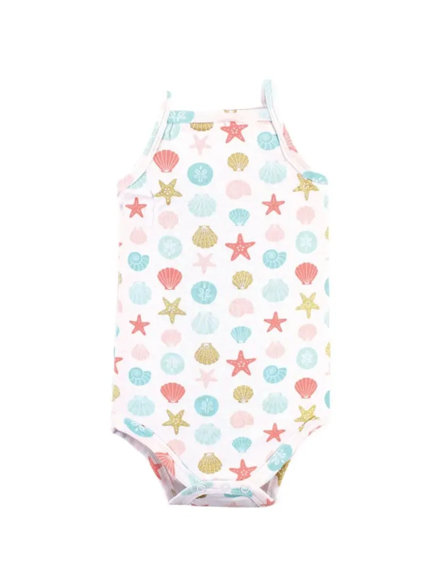 Хлопковые боди без рукавов Hudson Baby, Coral Mint Mermaid — изображение 4 из 7