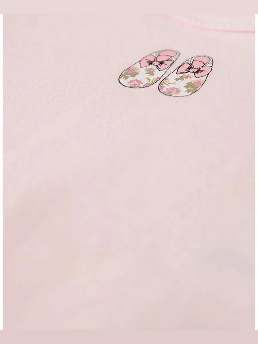 Боди-комбинезон Little Floral-Print Booties MeMoi — изображение 3 из 3, розовый