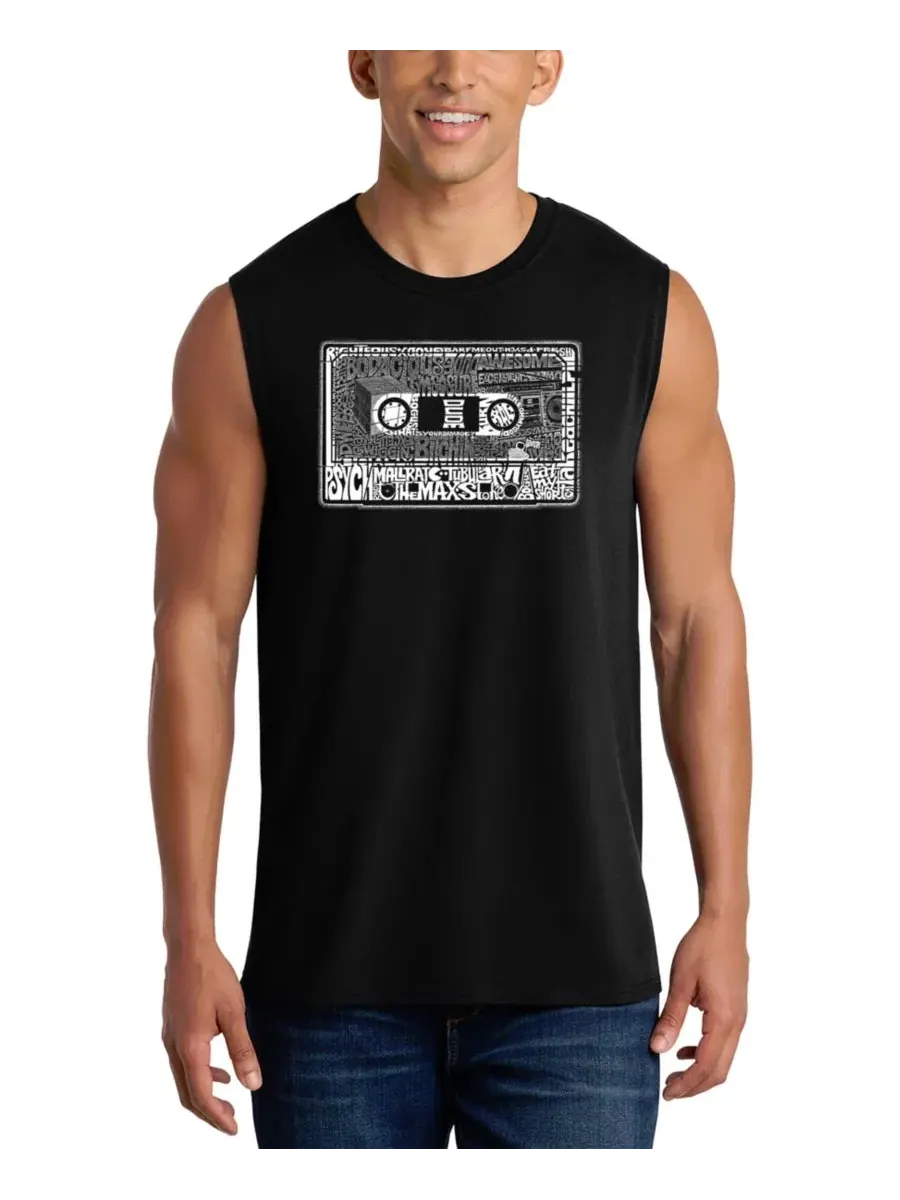 Мужская майка с принтом Cassette Tape Design LA Pop Art — изображение 1 из 4, черный