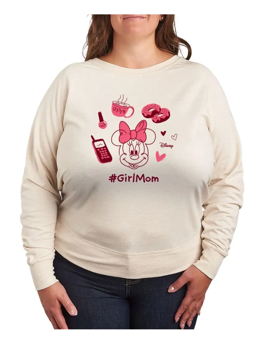 Футболка с длинным рукавом из французского терри Disney Girl Mom Minnie Hybrid Apparel — изображение 1 из 3, березовый