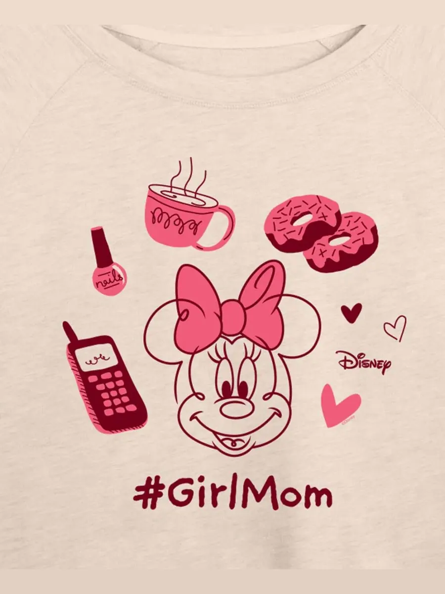Футболка с длинным рукавом из французского терри Disney Girl Mom Minnie Hybrid Apparel — изображение 2 из 3, березовый