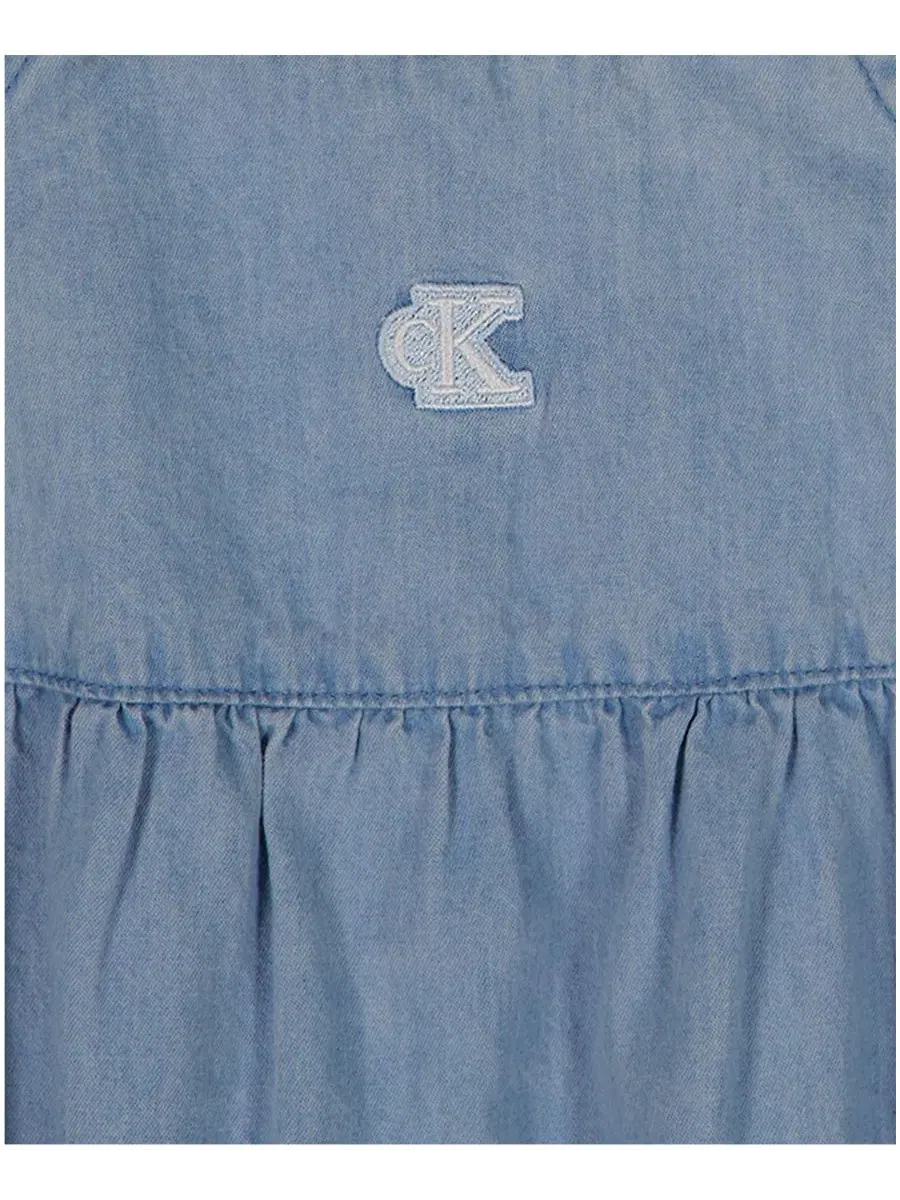 Боди-комбинезон с вышивкой и кружевной отделкой Calvin Klein — изображение 5 из 5, синий