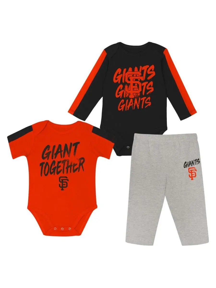 Детский боди и штанишки San Francisco Giants Double Down (комплект из 3 предметов) для мальчиков и — изображение 1 из 4