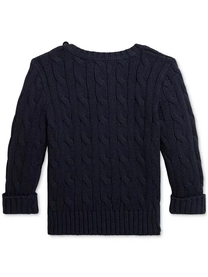 Свитер из хлопка для младенцев с косами Polo Ralph Lauren — изображение 2 из 2