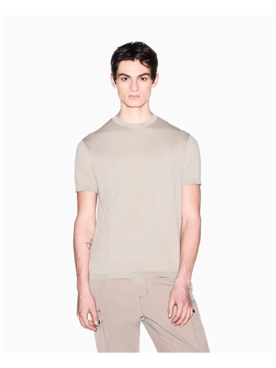 Мужской ребристый свитер с коротким рукавом IBIZA X A|X Armani Exchange