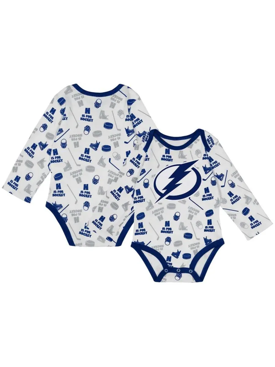 Детский белый боди с длинными рукавами Tampa Bay Lightning Quick Learner для мальчиков и девочек — изображение 1 из 3