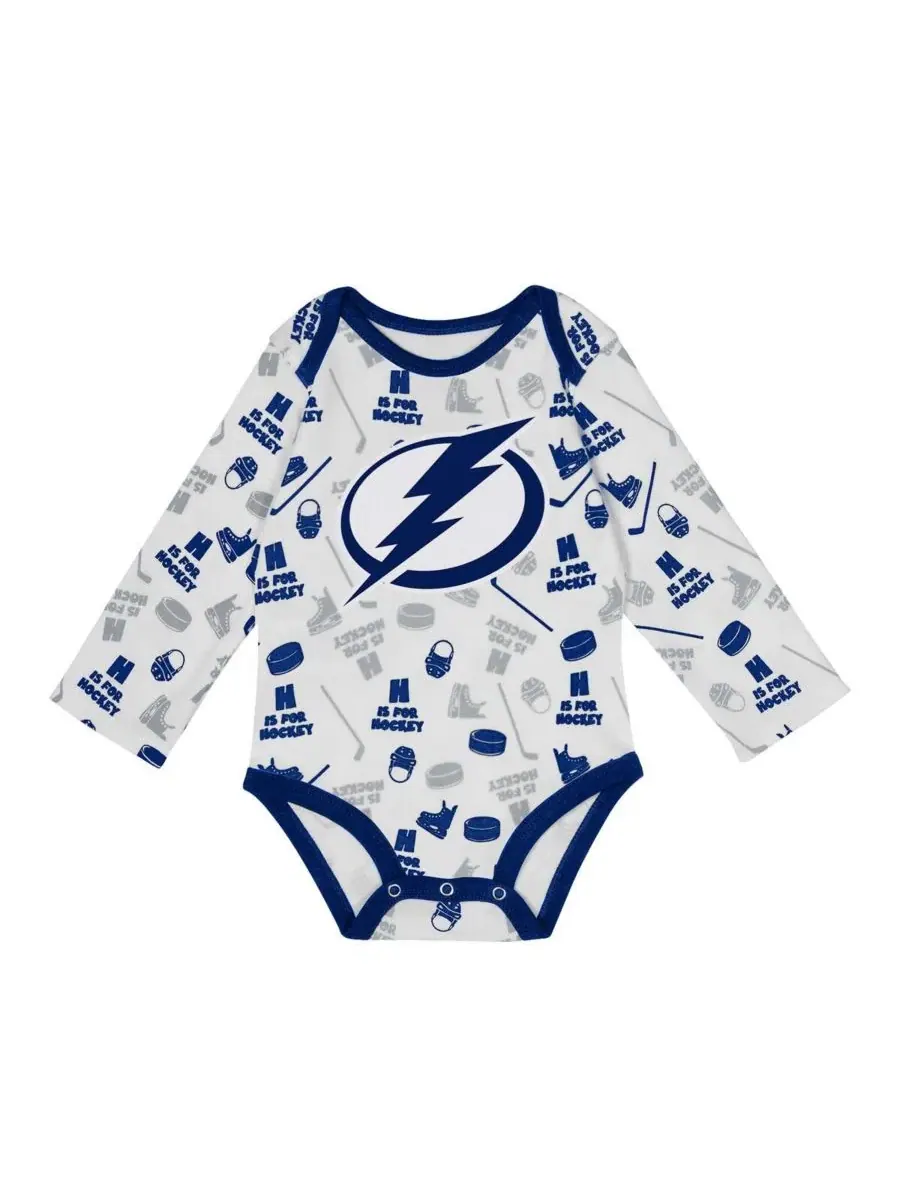 Детский белый боди с длинными рукавами Tampa Bay Lightning Quick Learner для мальчиков и девочек — изображение 2 из 3