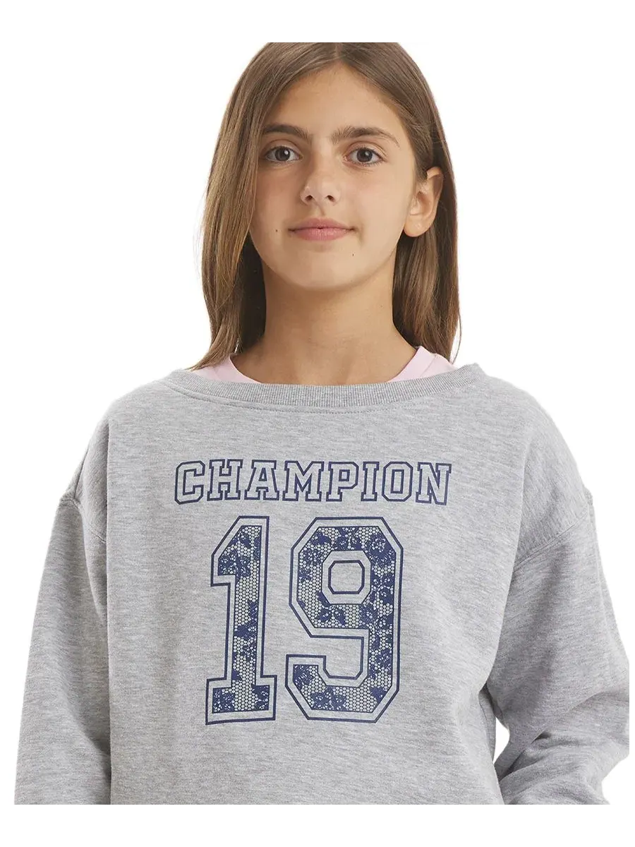 Свитшот с графическим принтом Champion — изображение 3 из 6, серый
