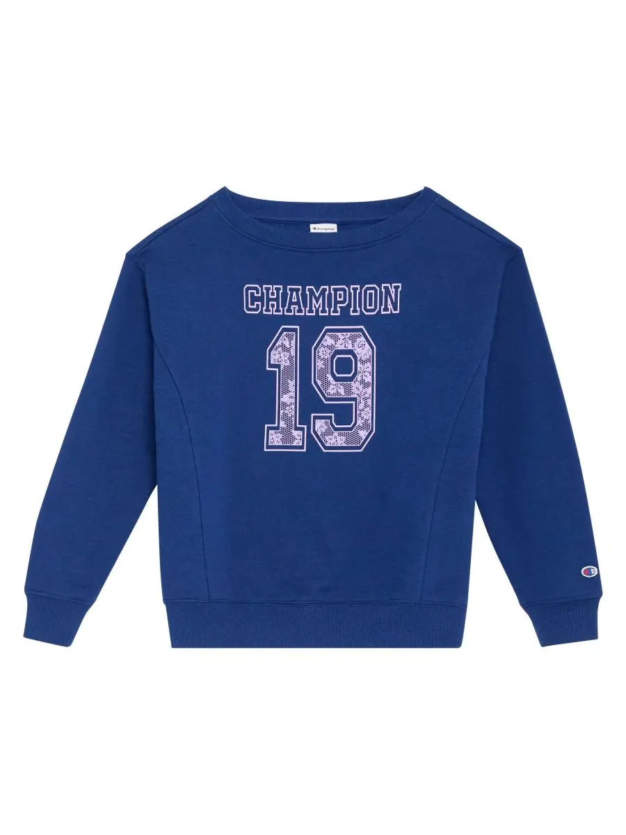 Свитшот с графическим принтом Crewneck Graphic Sweatshirt Champion — изображение 5 из 6, фиолетовый розовый