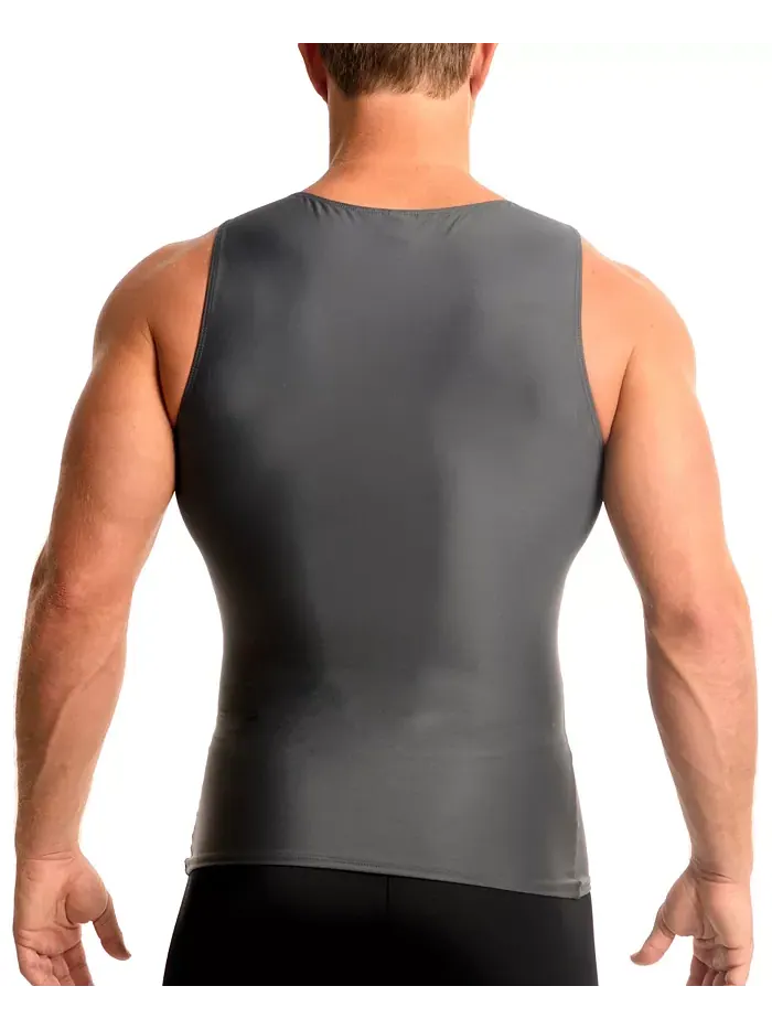 Мужская компрессионная майка для активного отдыха Big & Tall Muscle Tank Top Instaslim — изображение 2 из 6, серый