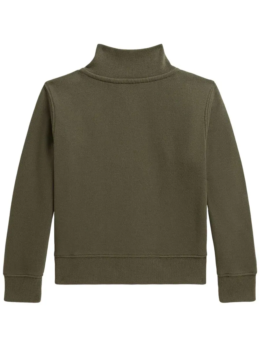 Свитшот с длинным рукавом, на молнии, с вышивкой Polo Ralph Lauren — изображение 2 из 5, оливковый