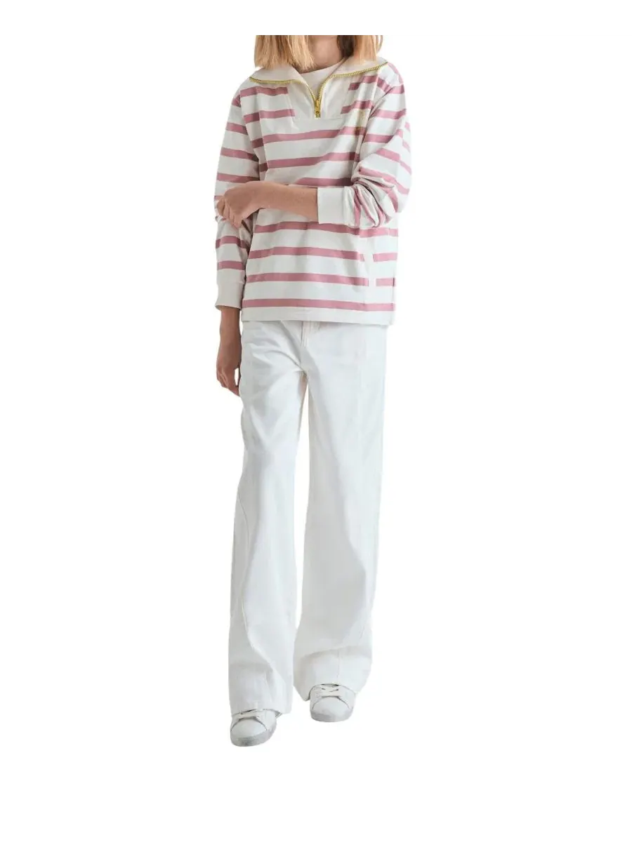 Свитшот с принтом Big Girls 4-16 Striped Turtleneck Sweatshirt Scalpers — изображение 2 из 3, розовый