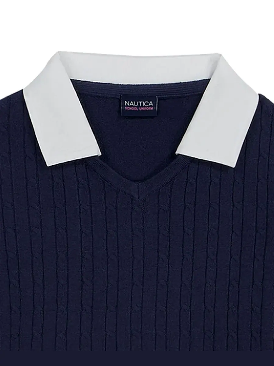 Свитер с воротником и длинным рукавом Nautica — изображение 3 из 3, темно-синий