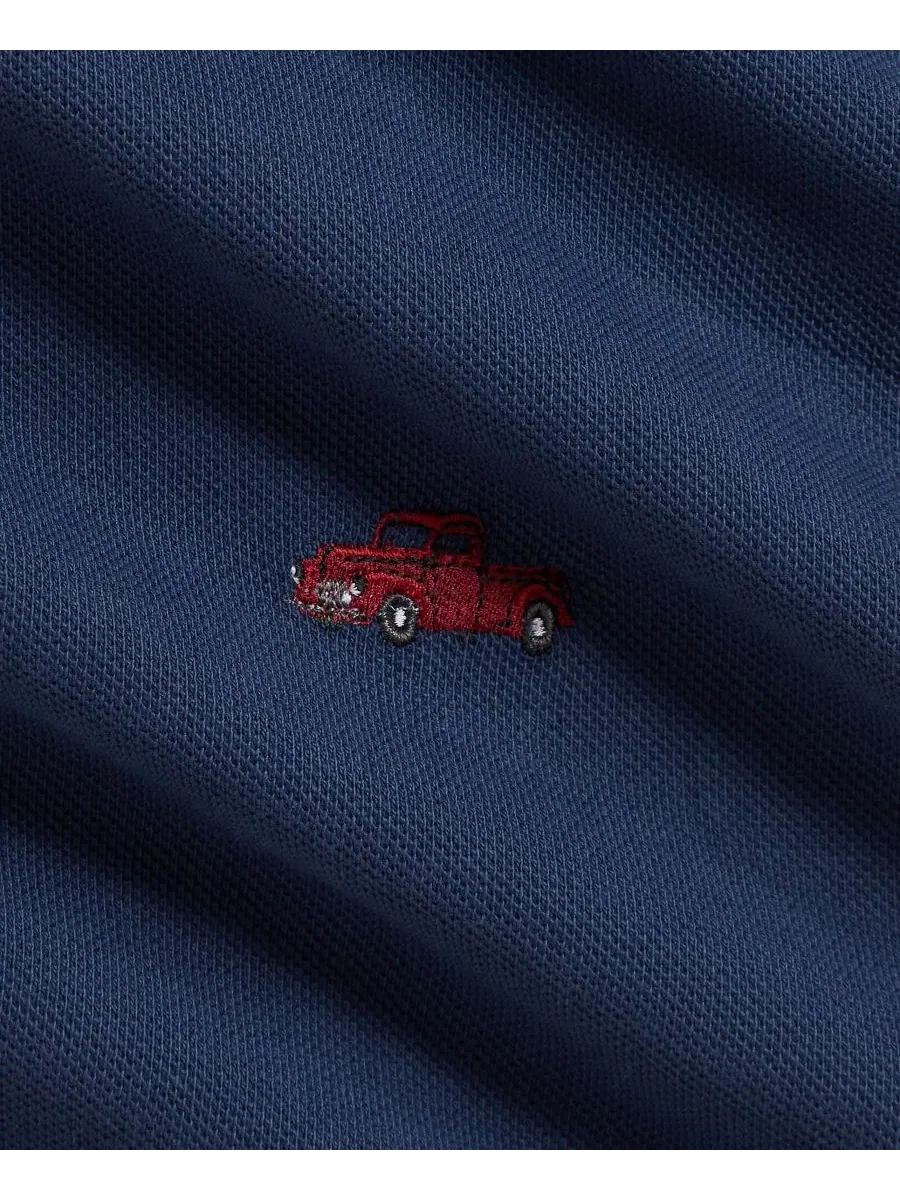 Боди-комбинезон с длинным рукавом, с вышивкой грузовиков Polo Ralph Lauren — изображение 3 из 3, темно-синий