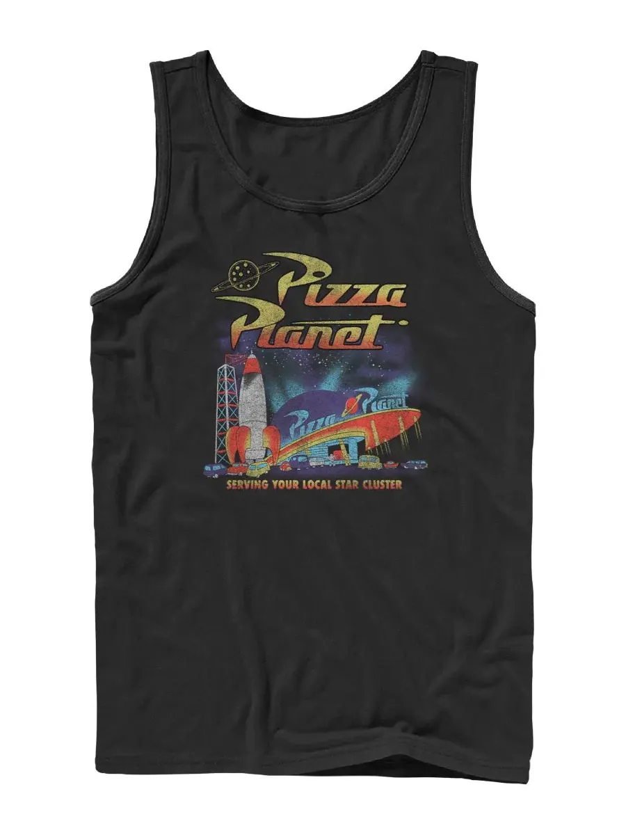 Майка с принтом Pizza Planet Fifth Sun — изображение 1 из 3, черный