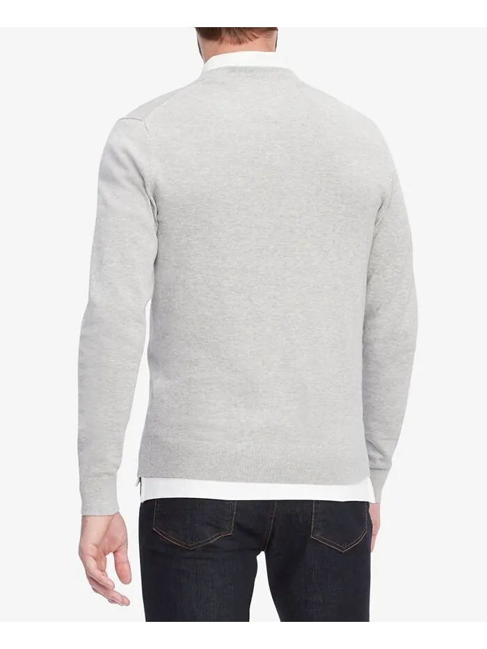 Мужской однотонный свитер с v-образным вырезом Essential Tommy Hilfiger — изображение 2 из 5, светлый серый
