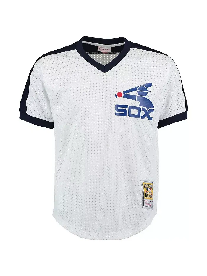 Мужская бейсбольная майка для тренировок Carlton Fisk Chicago White Sox Cooperstown — изображение 3 из 3, белый