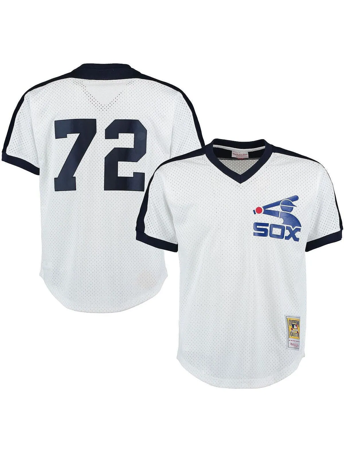 Мужская футболка carlton fisk white chicago white sox cooperstown mesh batting practice jersey — изображение 1 из 3, белый