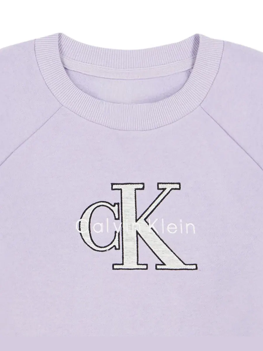 Свитшот с логотипом Calvin Klein — изображение 3 из 4, орхидейный