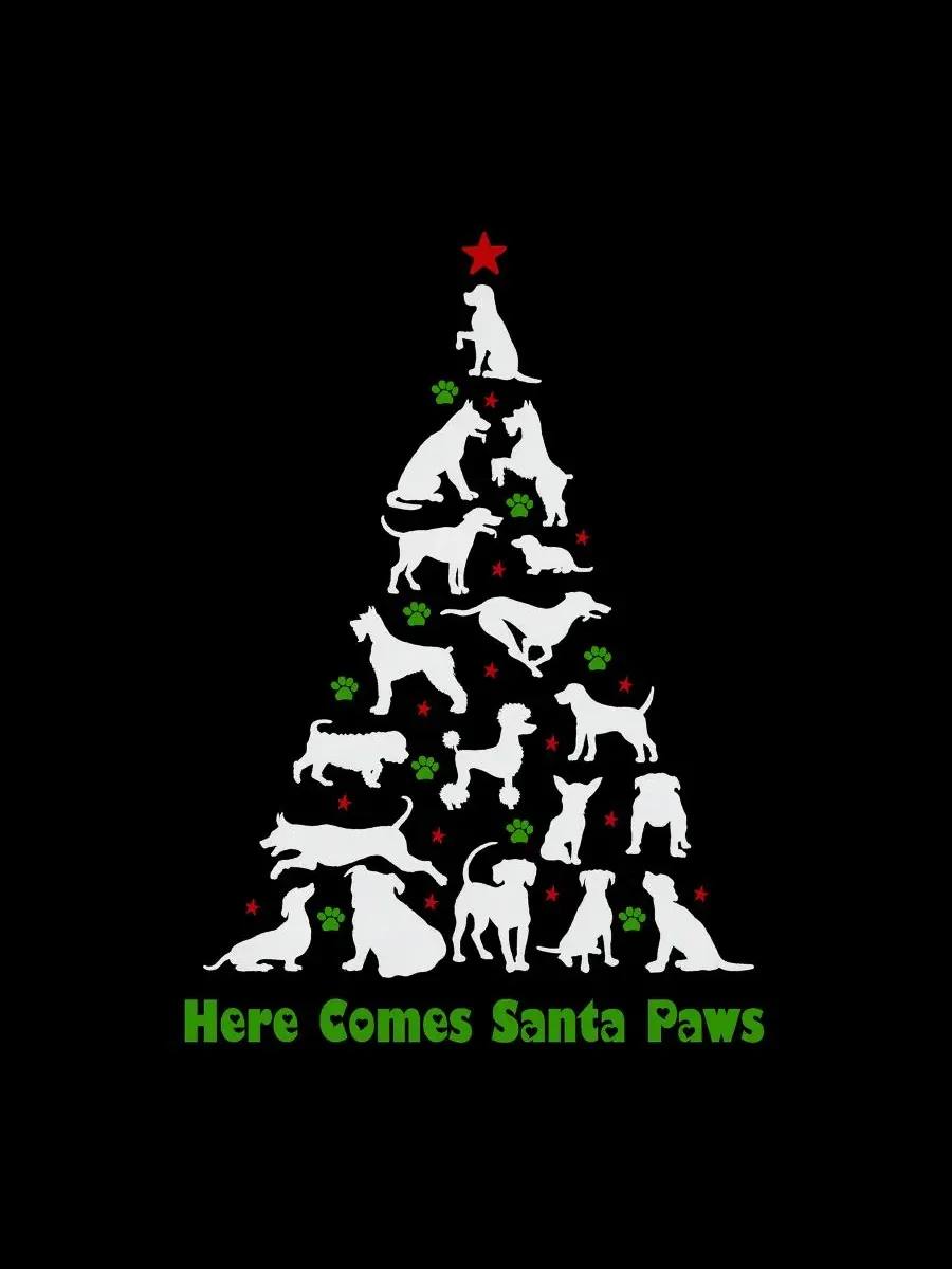Майка без рукавов с принтом Santa Claus Dog Tree LA Pop Art — изображение 4 из 4, черный
