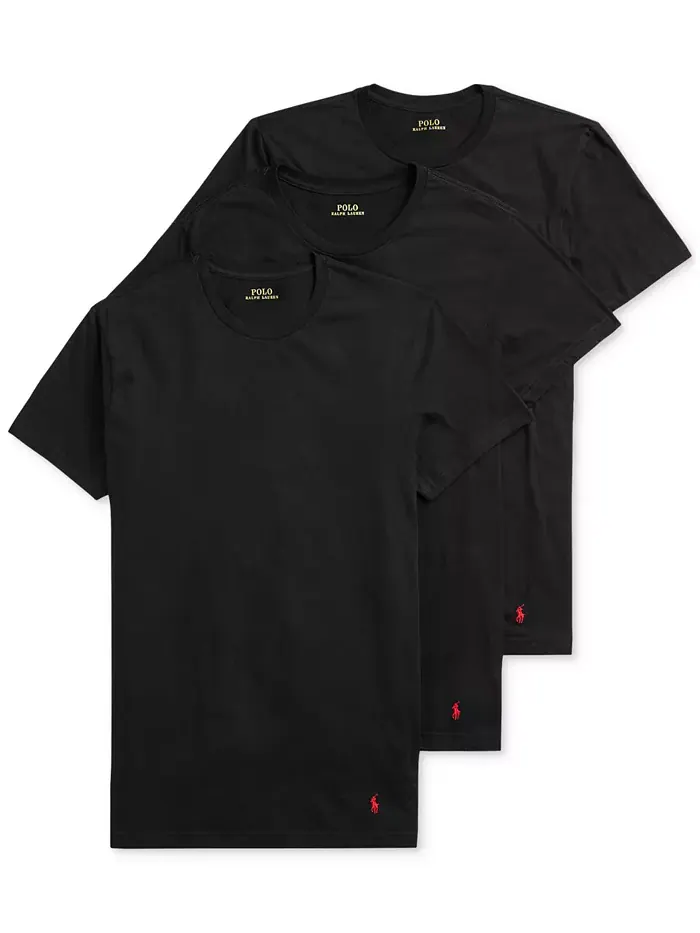 Мужские классические майки, 3 шт Polo Ralph Lauren — изображение 1 из 8, черный