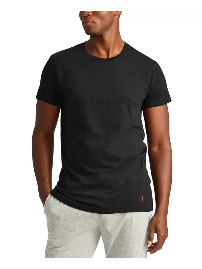 Мужские классические майки, 3 шт Polo Ralph Lauren — изображение 4 из 8, черный