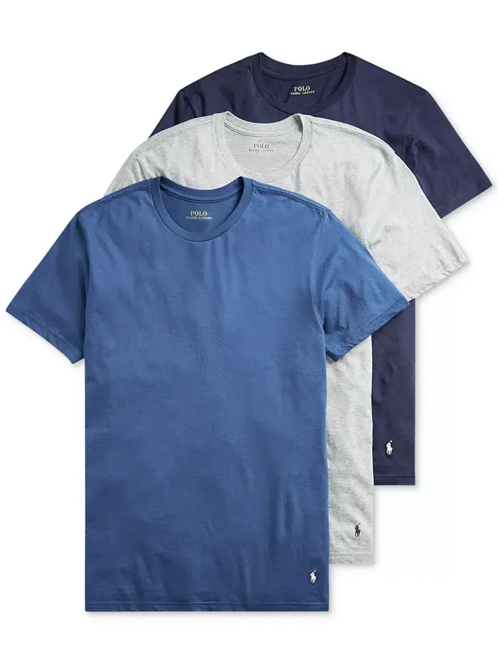 Мужские классические майки, 3 шт Polo Ralph Lauren — изображение 1 из 9, синий/темно-синий