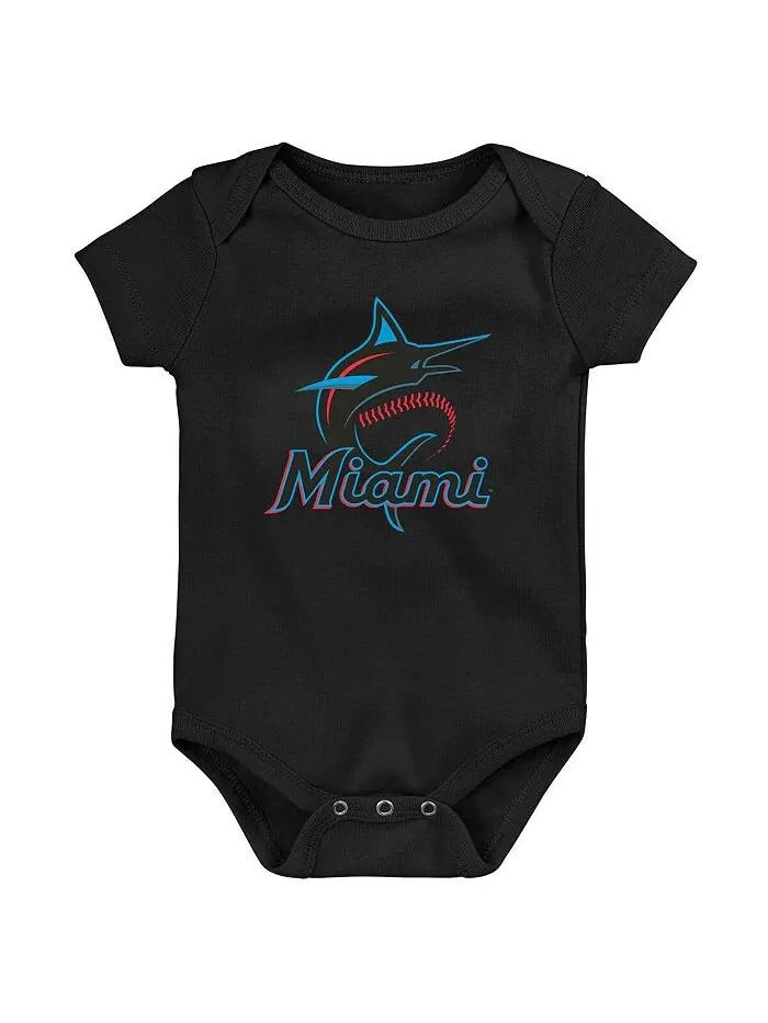 Черный боди с логотипом команды Miami Marlins для новорожденных Outerstuff — изображение 1 из 1