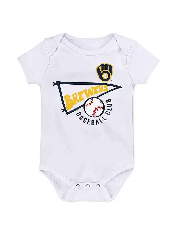 Новорожденные и младенцы (мальчики и девочки) Комплект из 3 боди Milwaukee Brewers Biggest Little — изображение 3 из 4, серый