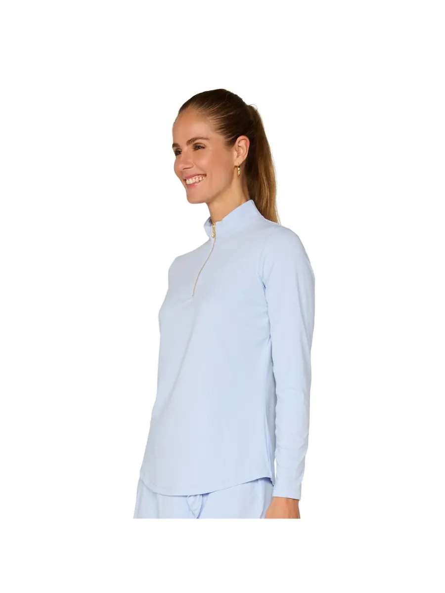 Женская футболка с длинными рукавами и воротником-стойкой G Lifestyle G Lifestyle Clothing — изображение 2 из 3, синий