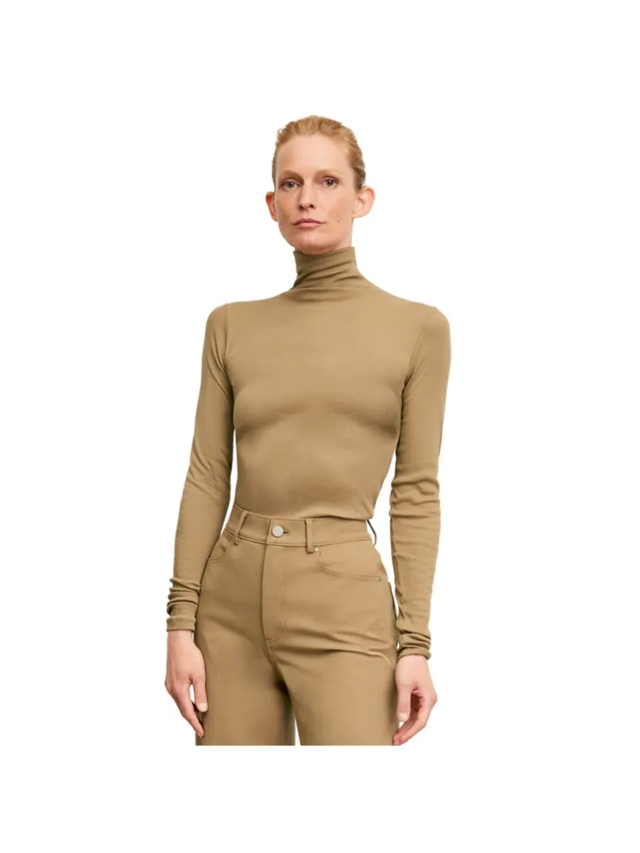 Водолазка Axam Layering - ребристая, из хлопка пима MMLaFleur — изображение 1 из 3, седельный