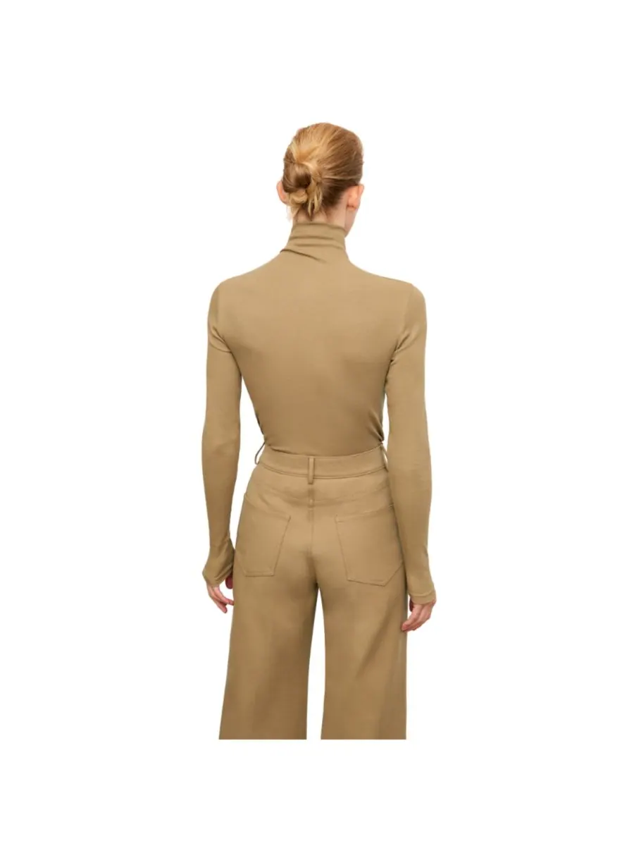 Водолазка Axam Layering - ребристая, из хлопка пима MMLaFleur — изображение 2 из 3, седельный