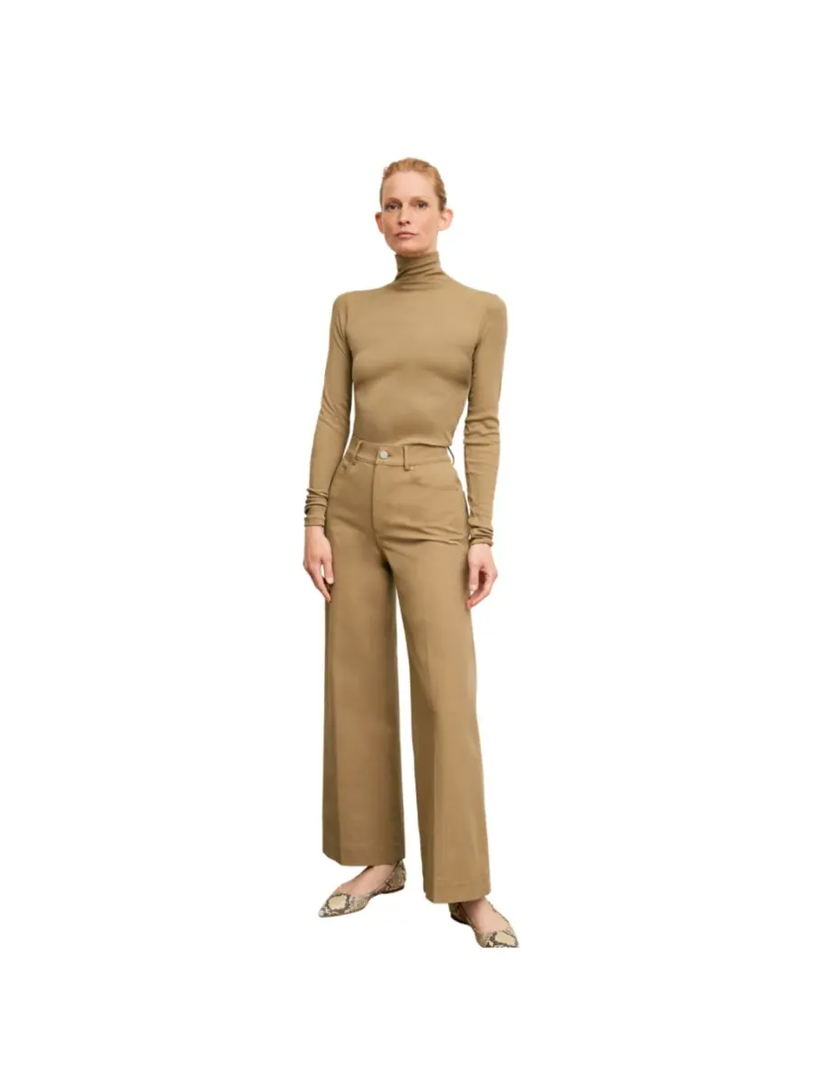 Водолазка Axam Layering - ребристая, из хлопка пима MMLaFleur — изображение 3 из 3, седельный