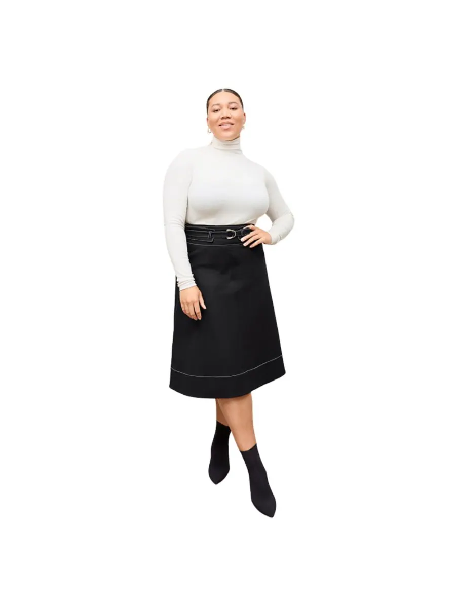 Водолазка Axam Layering - ребристая, из хлопка пима MMLaFleur — изображение 2 из 7, белый