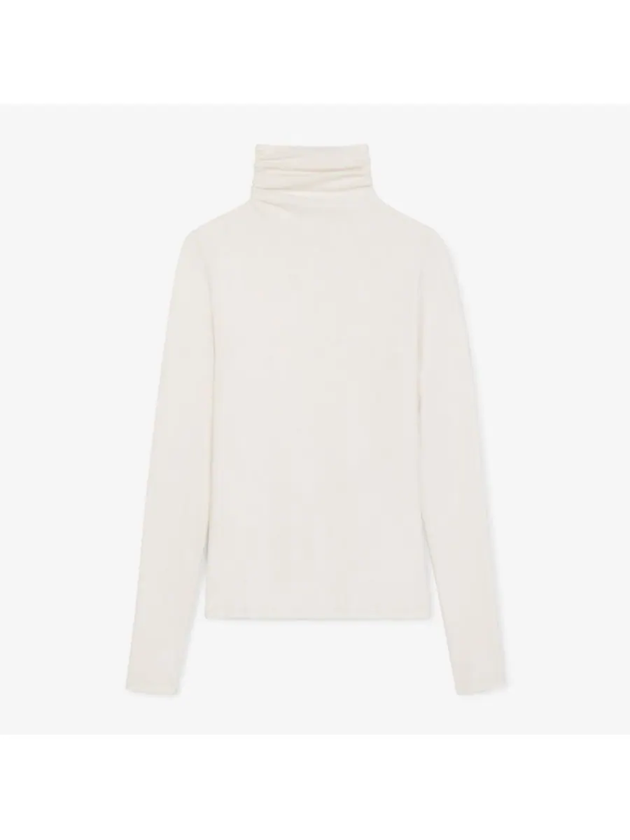 Водолазка Axam Layering - ребристая, из хлопка пима MMLaFleur — изображение 7 из 7, белый